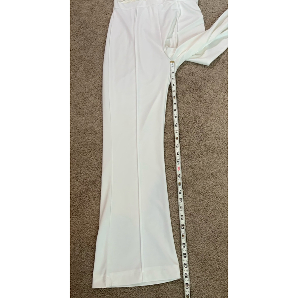 Women's Jumpsuit 2XL White Long Sleeve Lace Top V-Neck Coquette Fairy Barbiecore - Picture 8 of 16